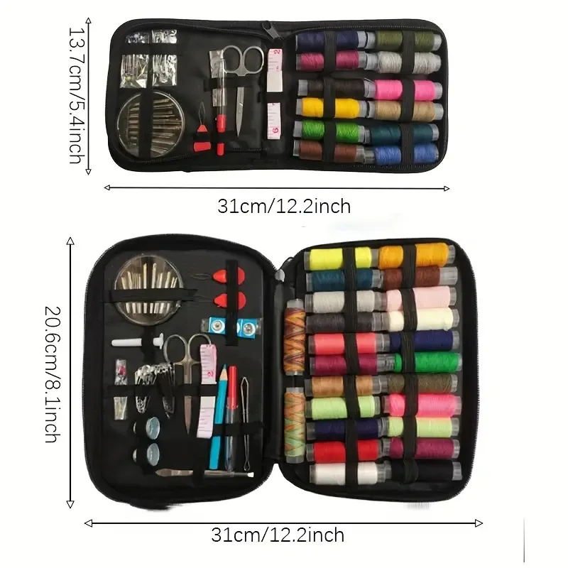 1-Piece Sewing Kit - Includes Thread, Needles, Seam Ripper & Spare Spools, Wear-Resistant Case,Portable for Clothing Seam Fixing