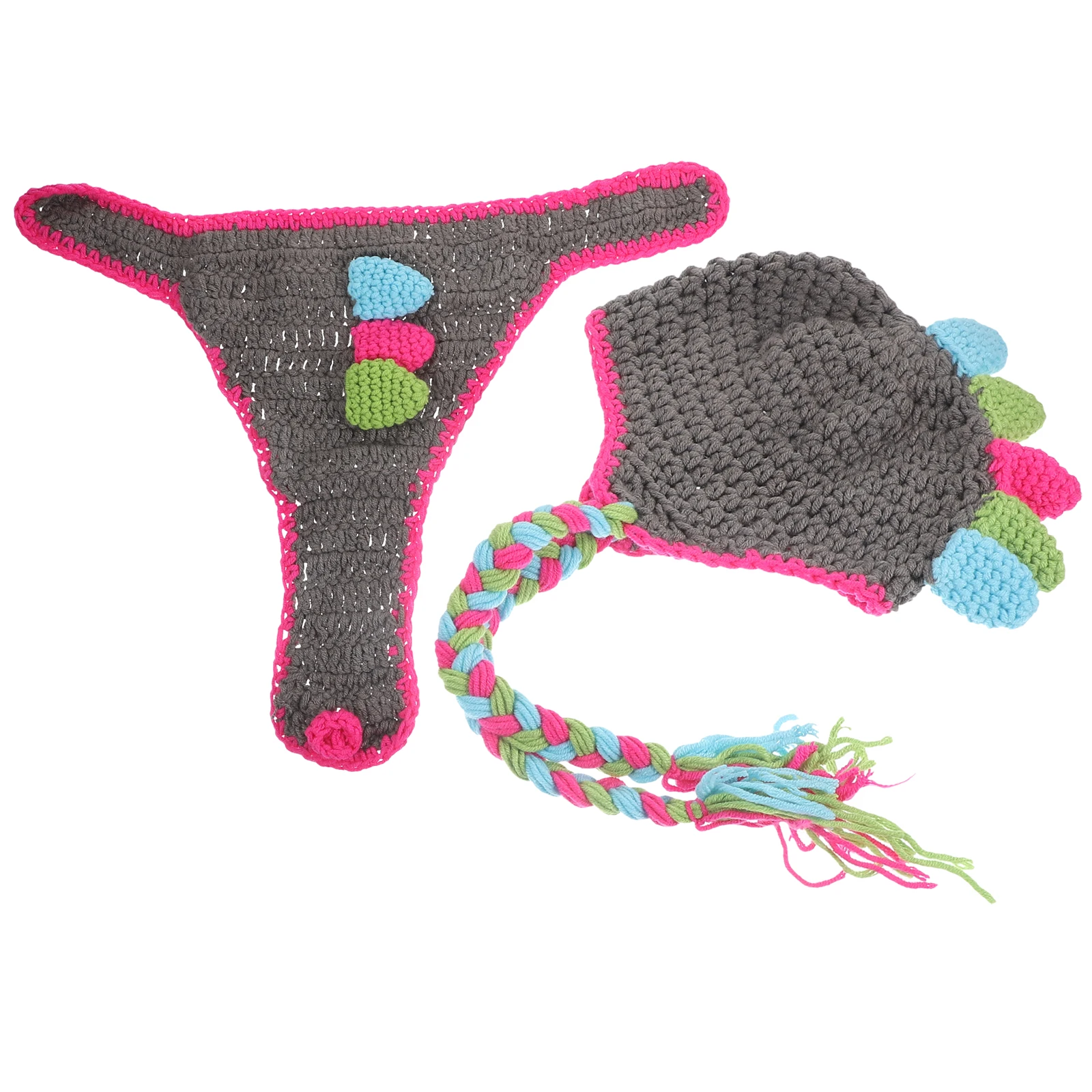 

Newborn Costume Knitted Baby Animal Hat and Shoes Set for Photo Shoot Infant Crochet Photography Props