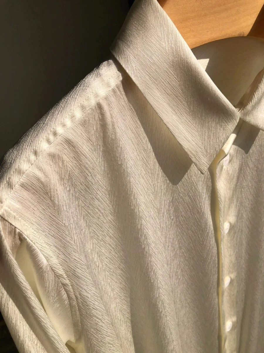 

Retro Feathers Embroidery Long Sve Women's irt Spring 2024 New Sle Versatile Top Korean Loose Fit Pure Color Button De...