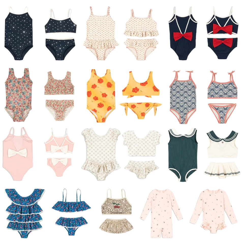 2026 KS Girl Sequin Swimwear Sets Holiday Baby Kids Swimming Pool Suit Girls One Pieces Swimsuits Seaside Vacation Swim Bikini