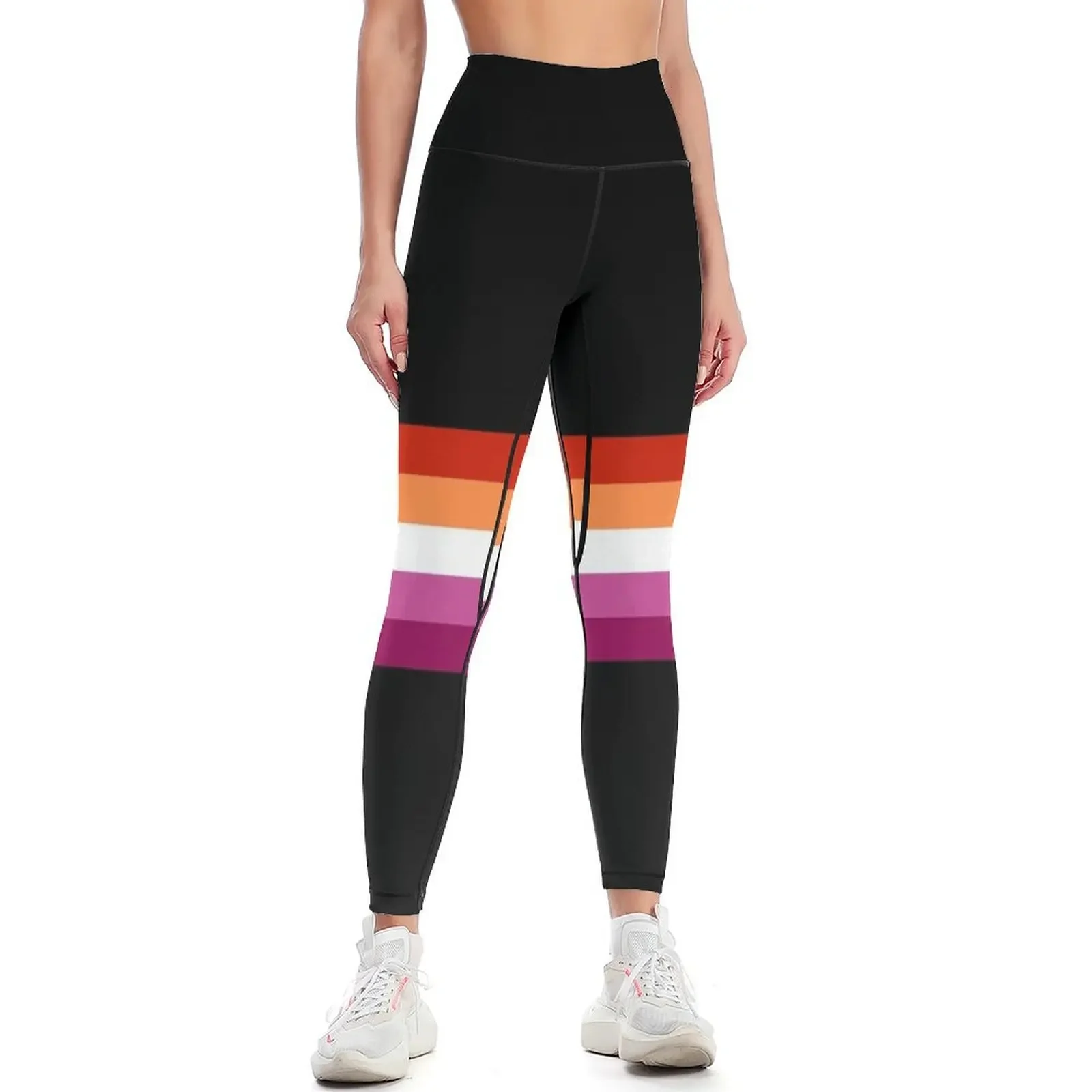 

Lesbian Pride Flag Horizontal Stripes Leggings Fitness clothing harem pants sport legging Womens Leggings