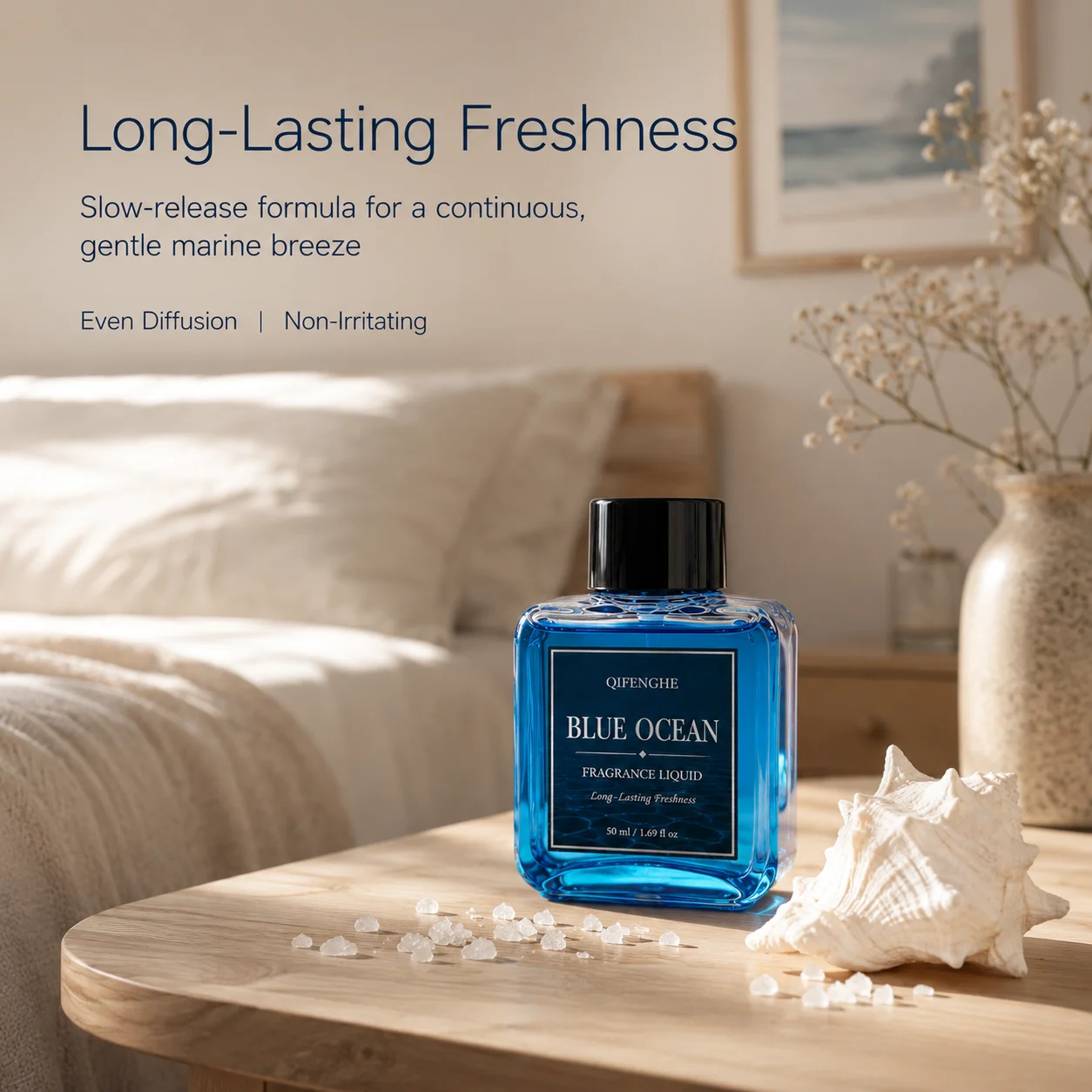 Blue Ocean Fragrance Liquid 50ml Long Lasting Car Air Freshener Home Aroma Diffuser Oil Odor Remover for Bathroom Office Closet - view 3