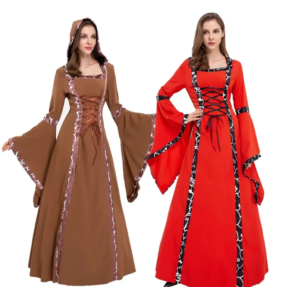 

Halloween European Medieval Retro Court Princess Elegant Cosplay Costume Masquerade Party Deluxe Victoria Queen Fancy Dress