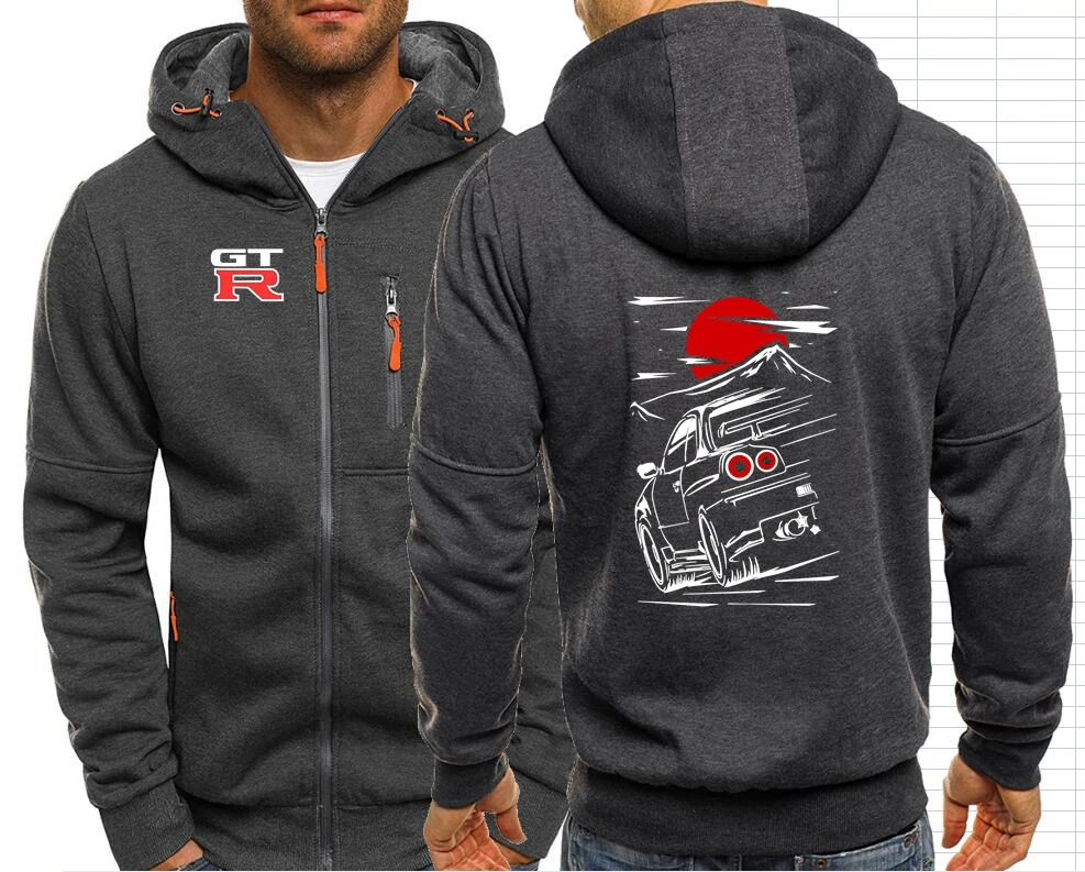 Skyline GTR 34 Haruna Jdm Sport Car Nissans Outwear Streetwear Men Jackets Coats Nissanes Men Hoodies F1 Hooded Sweatshirt  083