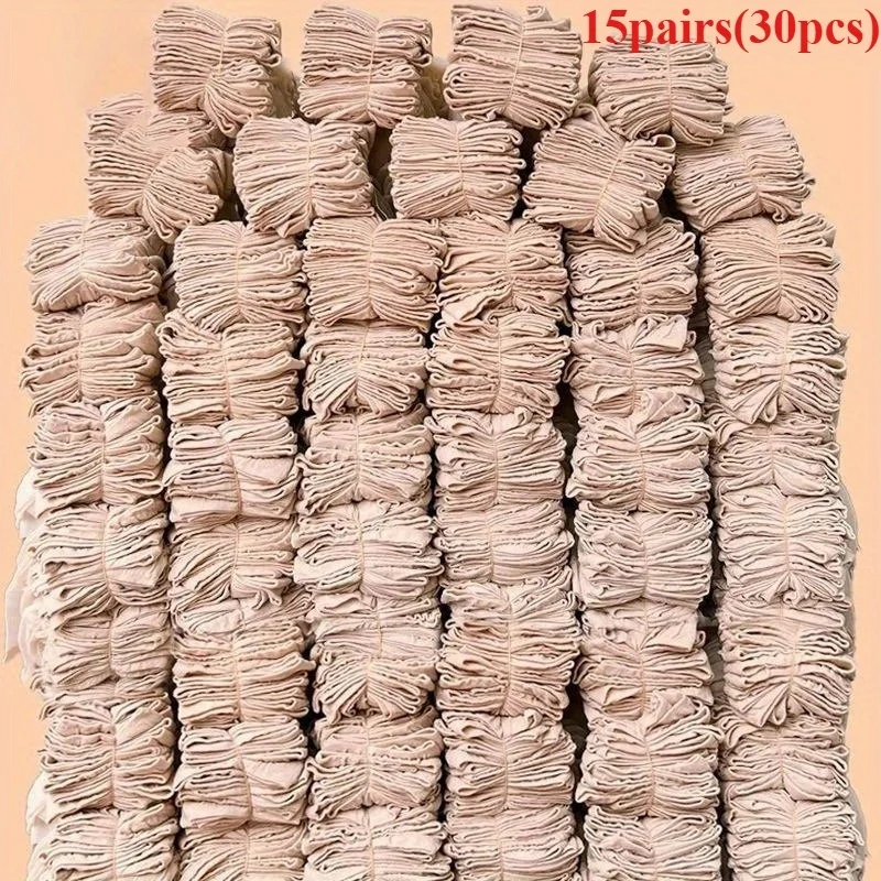 

15 пар (30 пар) женских ультратонких эластичных нейлоновых носков до щиколотки — прозрачные, легкие, розового и бежевого цветов, для повседневной носки и нарядных образов.