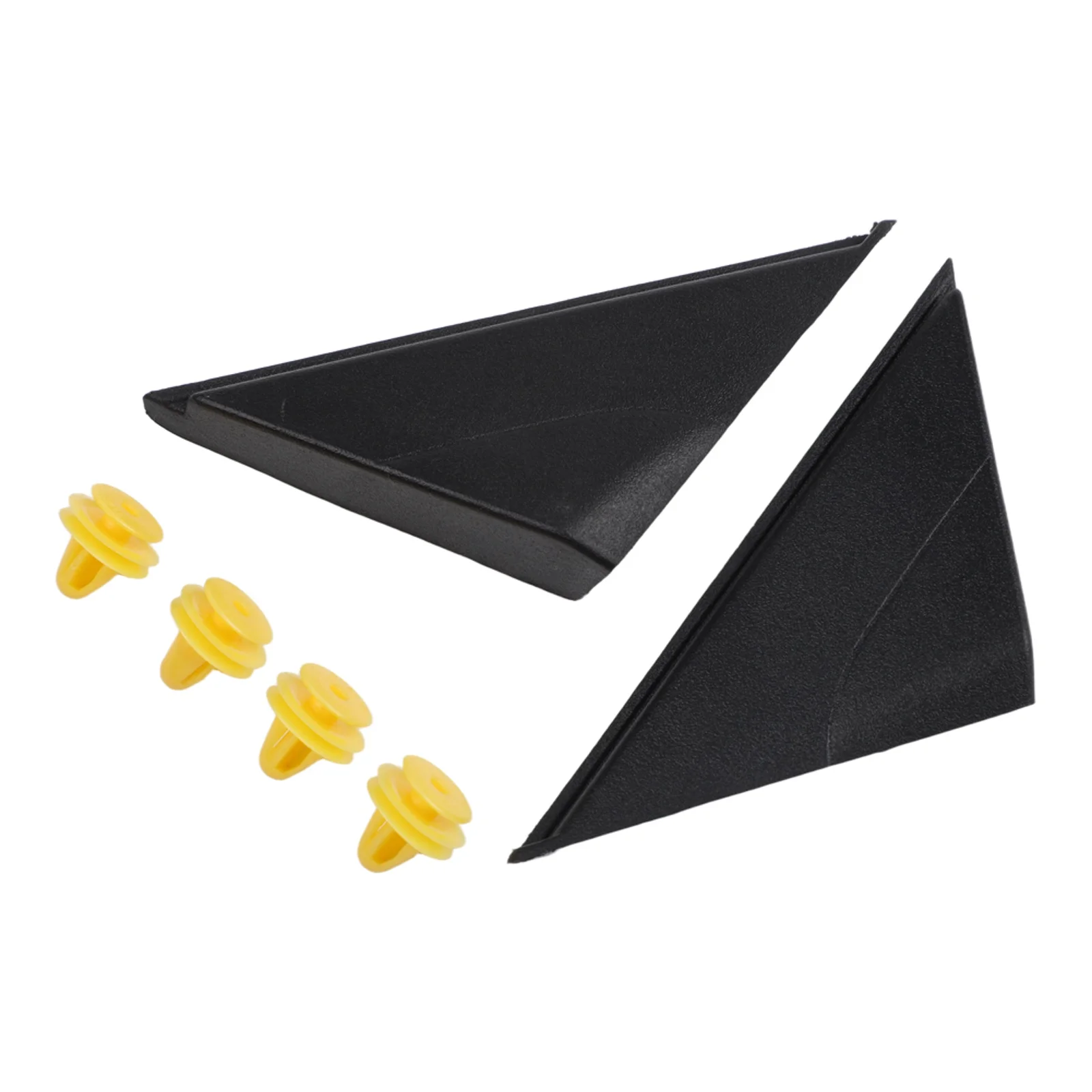 Rearview Mirror Triangle Plate Door Lock Black Fender Pillar Trim Left Right Pair Replacement Part Quick Installation