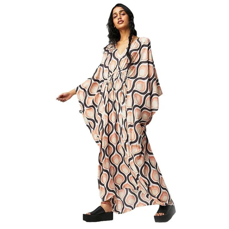 WeHello - Fashion 2024 Spring/Summer New Print Dress Bohemian Beach Style Long Dress for Women