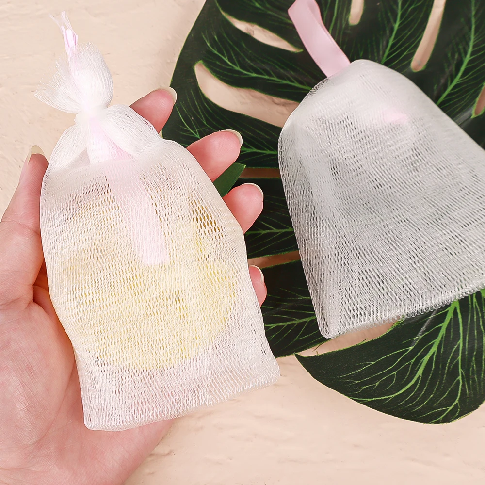 Handmade Soap Bubble Mesh Bags, Hanging Facial Cleanser, Foaming Mesh Holder, Bath Shower Gel, Bubble Net, Ferramentas de Limpeza, 1 Pc, 5Pcs