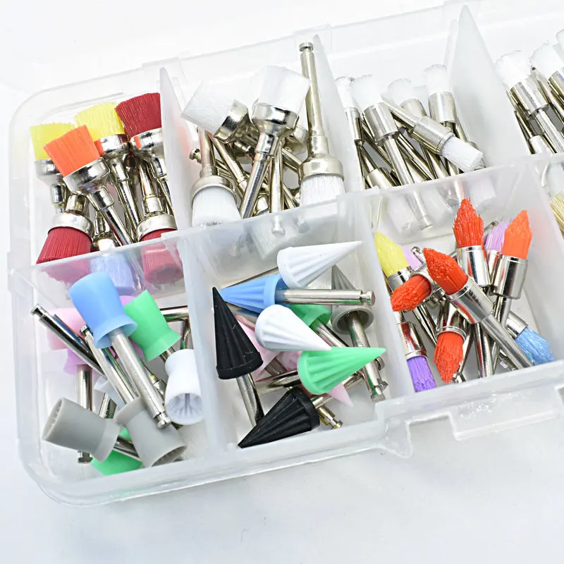 

100pcs Dental Instrument Polishing Brush colorful Prophy Nylon Bowl Shape For Dental Lab Teeth Polisher Cup Dentist Tool