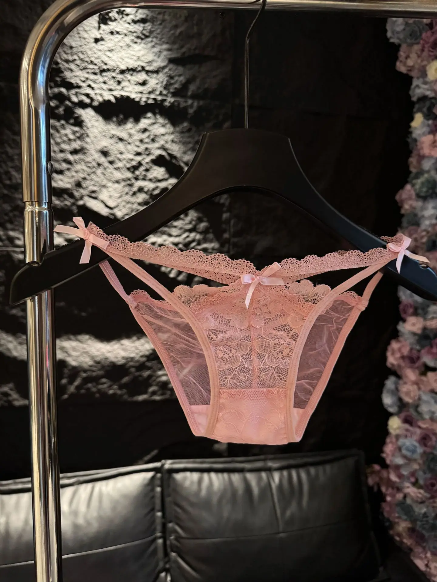 إغراء مقوس دانتيل زهرة السروال المرأة رقيقة الأشرطة عبر حزام شبكة الجوف خارج سراويل لينة القطن المنشعب ملخصات الملابس الداخلية