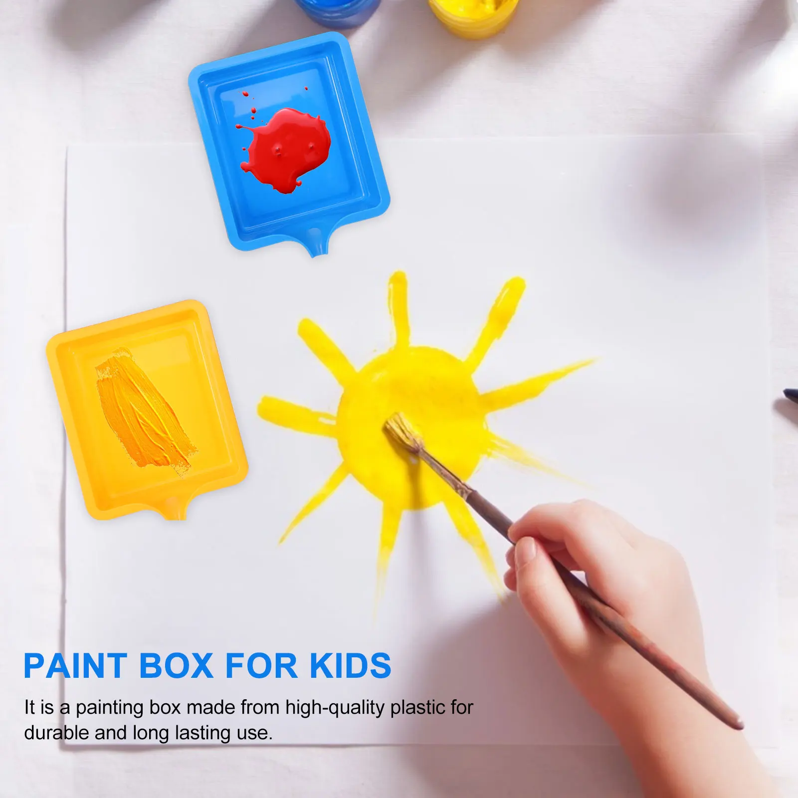 

4pcs Colorful Plastic Paint Cans Durable Oil Painting Case Art Tray Mixer Kids Beginners Artists Easy Storage Sketching Tools