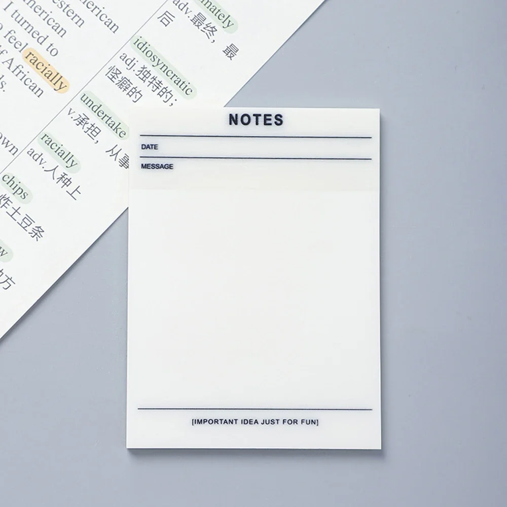 50 Sheets Transparent Grid Sticky Notes Notepad Memo To Do List Planner Self-Adhesive Waterproof Stickers Stationery