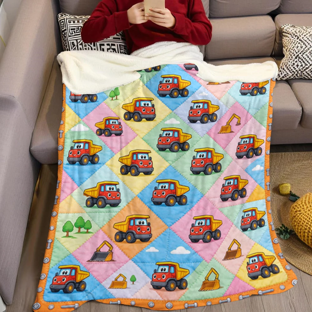 Red Dump Bolt Grid Flannel Blanket Perfect for Sofa Office Bed Travel Sleep Read Relax Camping Four Season Use