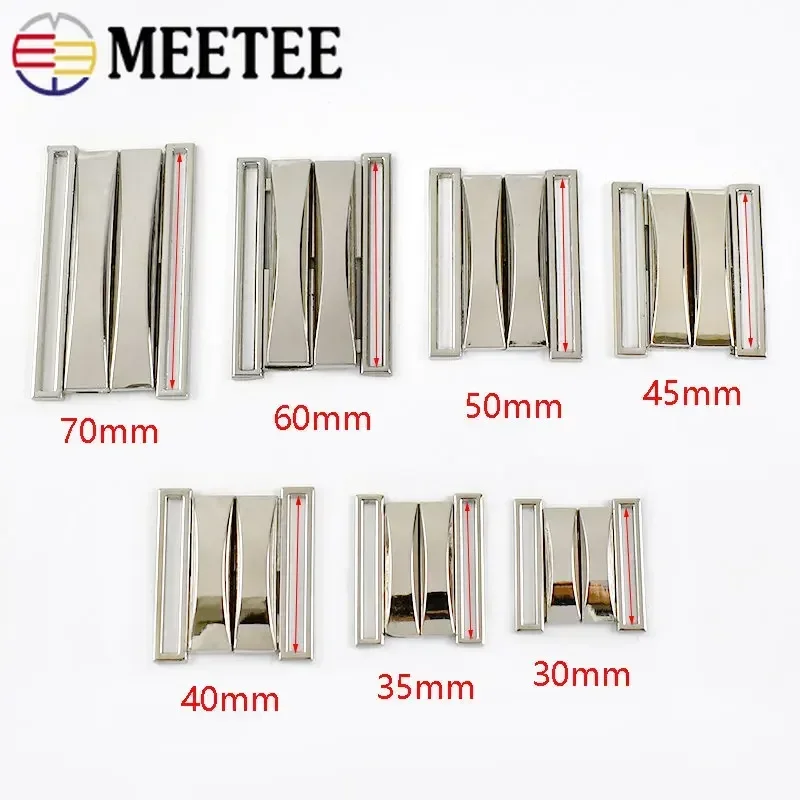 Meetee 1/2/3Pcs 30-70mm Metal Belt Buckle Women\'s Coat Down Jacket Decorative Clasp Windbreaker Dress Button Sewing Accessories