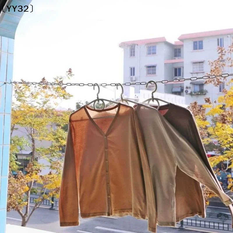 1/4/6M Stainless Steel Clothesline Chain Outdoor Drying Clothes Chain Balcony Rope Iron Chain Steel Wire Rope〔YY32〕