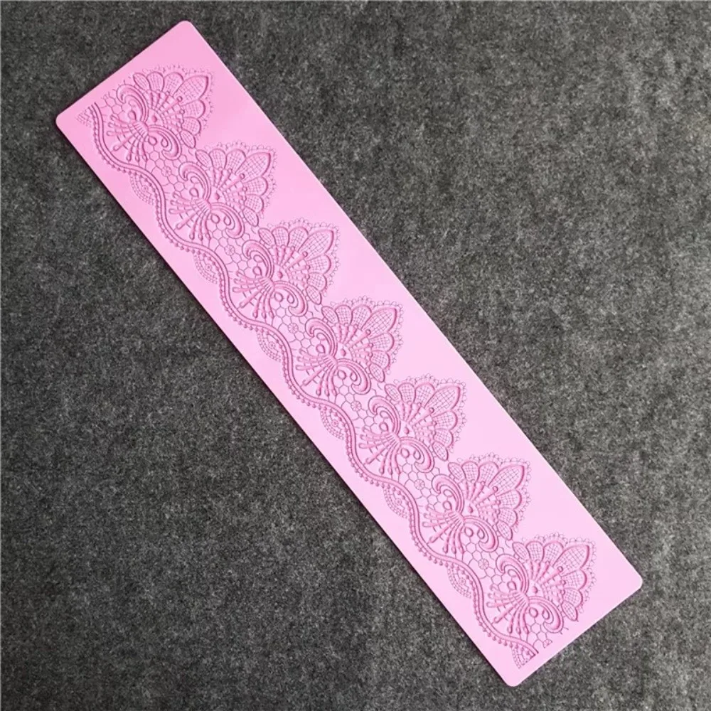Silicone Floral Border Mold Flexible Vintage Floral Pattern Cake Lace Mat Embossed Texture Reusable Silicone Mold