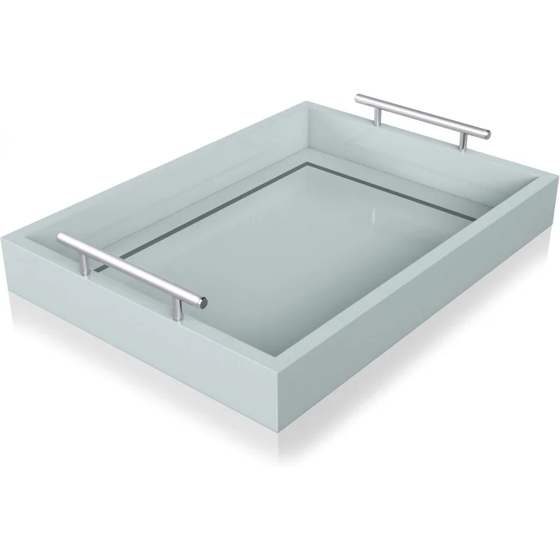 Bandeja decorativa para mesa de centro de lujo, bandeja central azul con forma de huevo de pato moderna, organizador de mesa para decoración del hogar, 16x12 pulgadas
