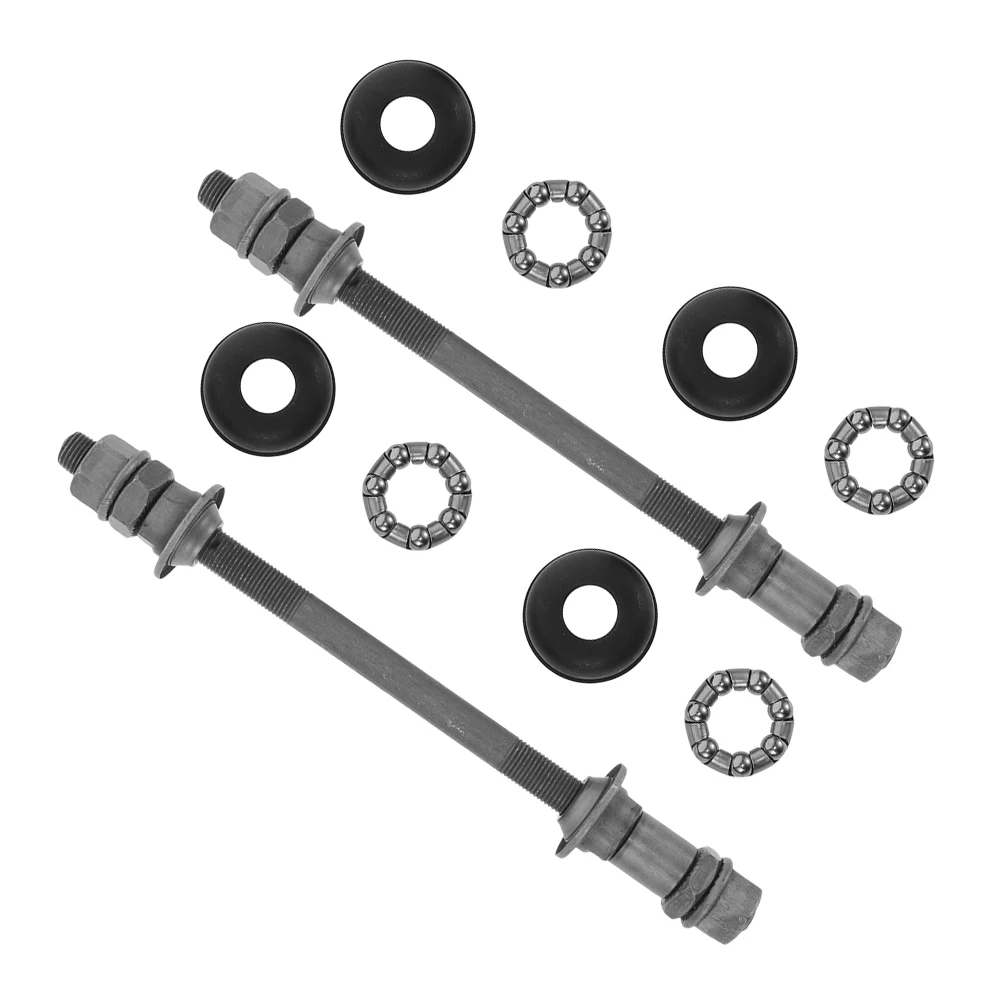 

2Sets Mountain Bike Rear Axle Hub Heavy Duty Bicycle Hub Axle Replacement Ball Bearing Dust Shield Accessories