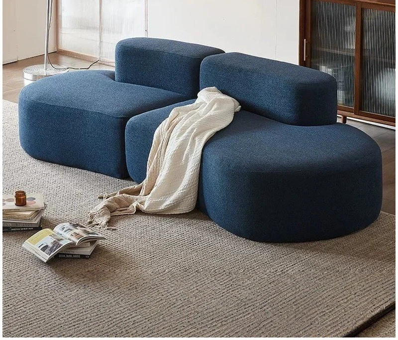 

Minimalist cloth sofa curved design fabric art small apartment living room cross-border special-shaped vacuum