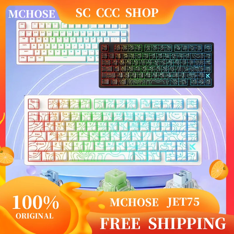 

MCHOSE JET75 Magnetic Switch Mechanical Keyboard Wired 8K 0.01-3.4mm Gasket RGB Custom Esports Gamer PC Gaming Keyboard Gifts