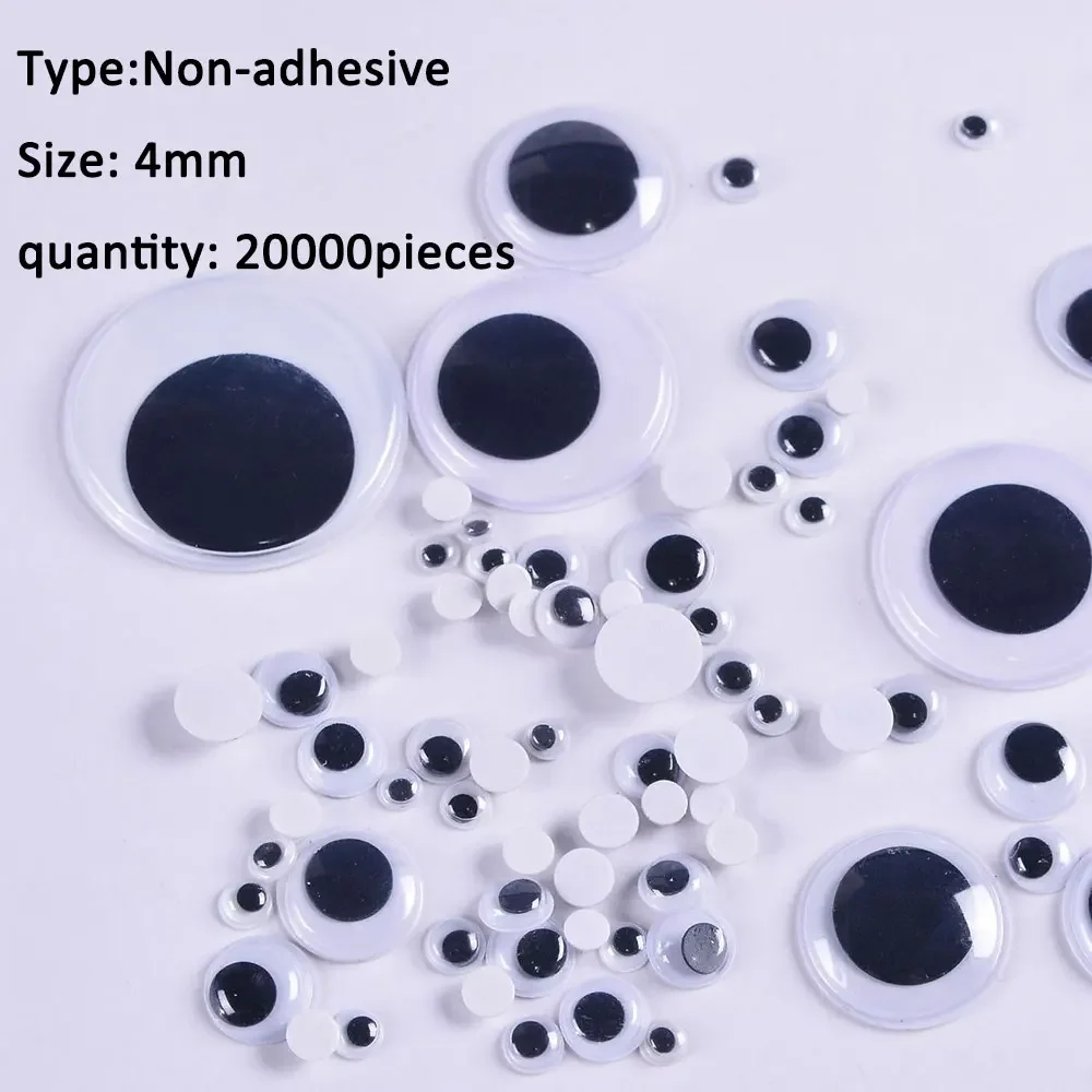 Black White Parts DIY Dinosaur Eye 's Eyes Wobbly Wiggle Eyes 3D Moving Eye for DIY Scrapbooking Toys Dolls Kids DIY Accessories