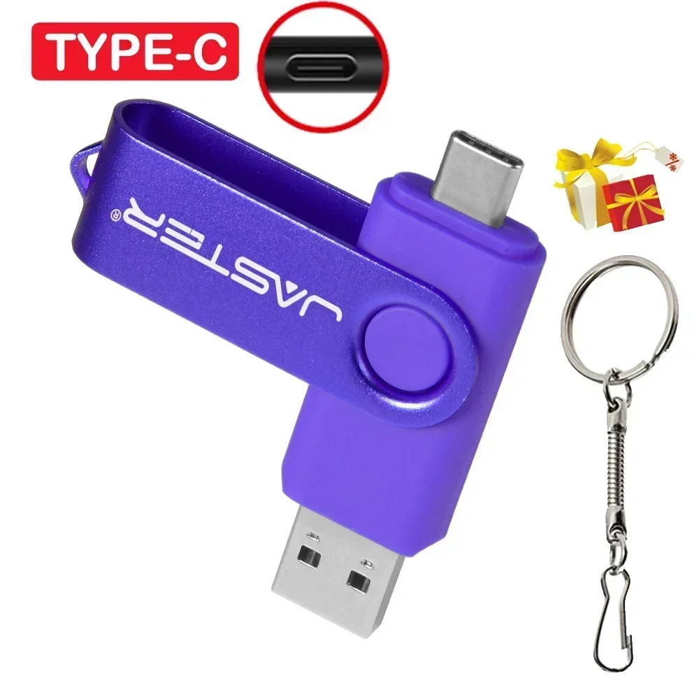 TYPE-C USB-Flash-Laufwerk 128 GB Stiftlaufwerk mit echter Kapazität 64 GB Kostenloser Schlüsselanhänger Memory Stick Kreatives Geschäftsgeschenk Rot U-Disk Blau 32G