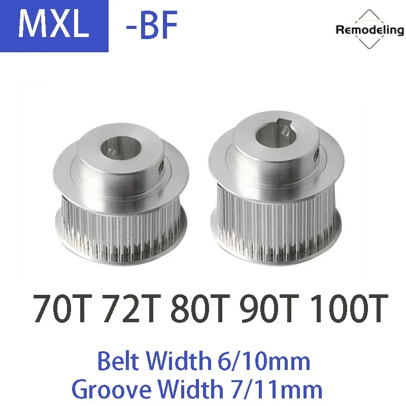 

1pcs MXL BF Timing Pulley Aluminum Alloy 70T 72T 80T 90T 100T Groove Width 7/11mm Belt Width 6/10mm Bore 5mm - 12mm