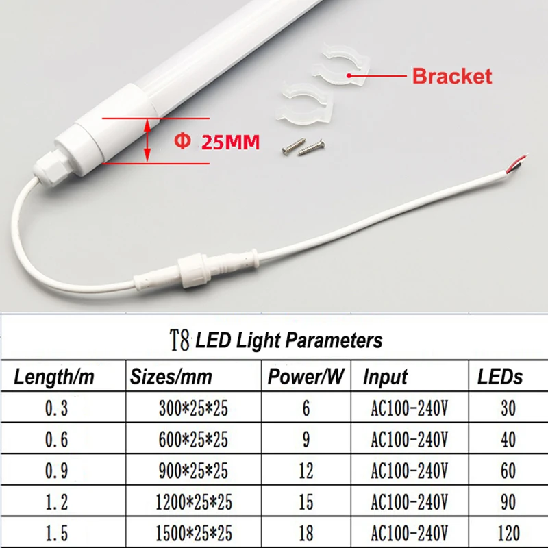 Waterproof  T8 Tube Light Refrigerator LED Integrated Outdoor Advertising Lightbox Super market Display Cabinet Lamps