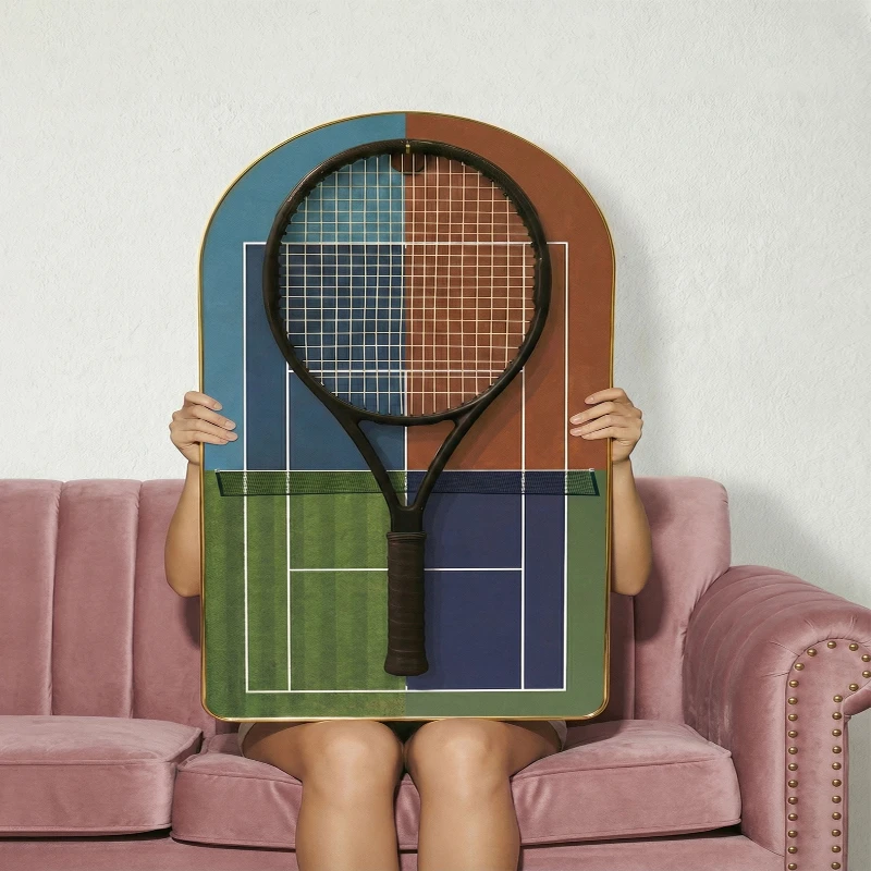 Four Grand Slam tennis racket decorative picture frames for tennis racket storage and display on the wall,framed paintings,mural