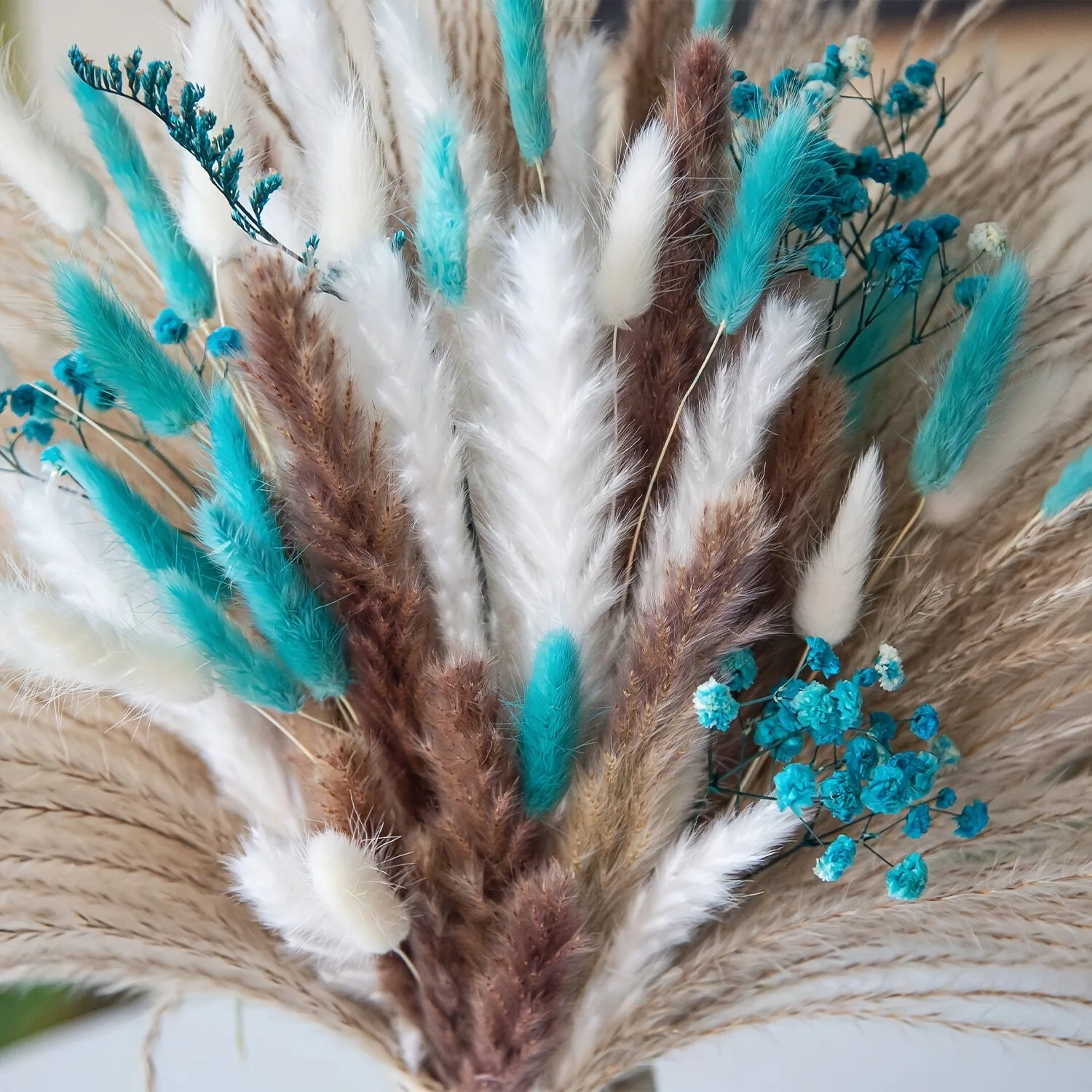티파니 블루 드라이플라워 부케, 풍성한 팜파스그래스와  - Pampas Grass Decor 리뷰 및 가격