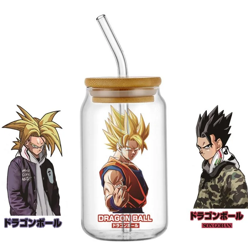 Custom 16oz Dragonball character design UV Dtf Sticker Label Plastisol For DIY Glass Mug Bottle image 6