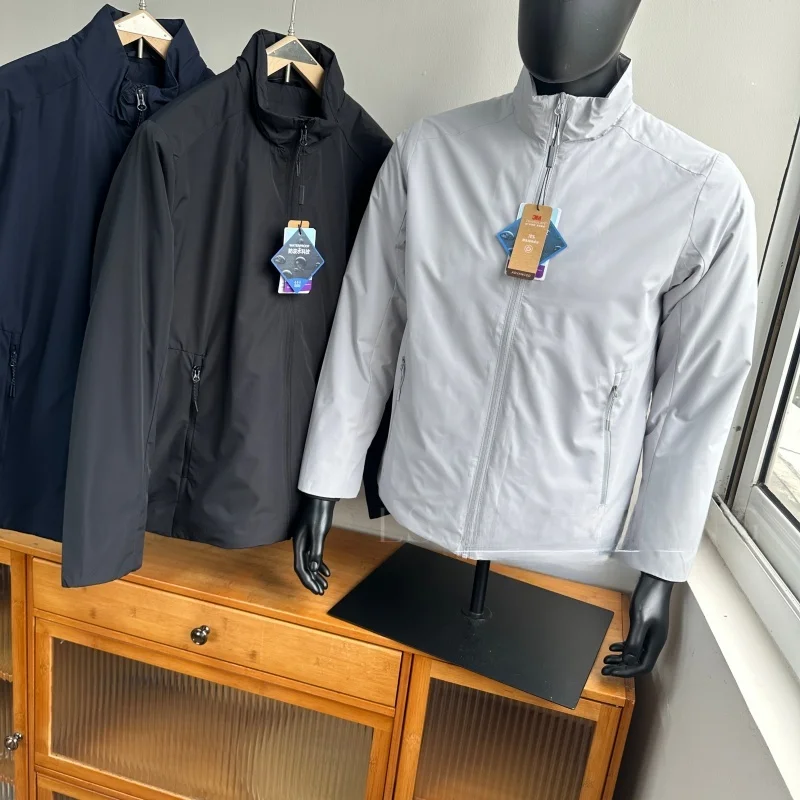 

Мужская легкая хлопковая куртка с воротником-стойкой, осенне-зимняя, для активного отдыха, повседневная, с длинным рукавом, однотонная, теплая, из флиса