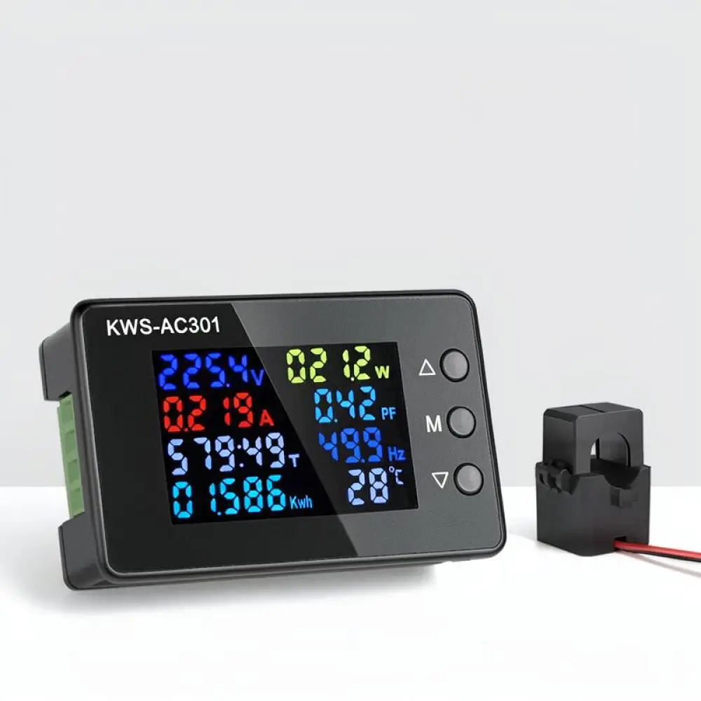 KWS AC301 Digital Voltage Current Meter AC 50 300V Power Monitor Energy Consumption Tester For Electrical Circuit Inspection