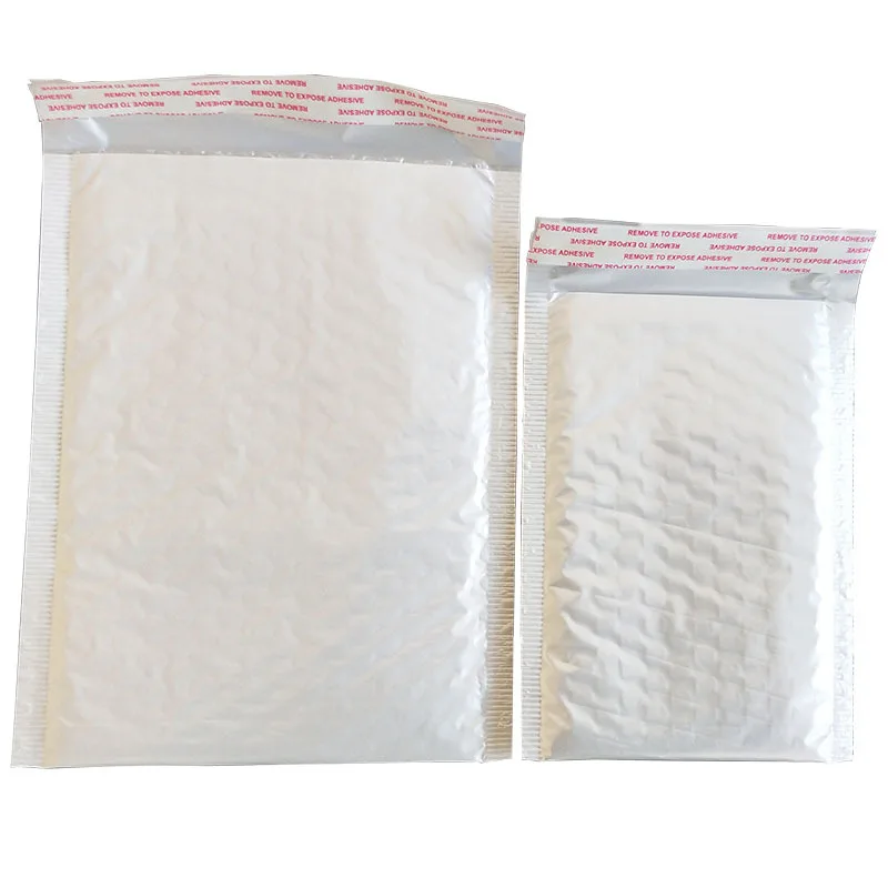 100Pcs/Lot Bubble Envelope Bag White Bubble Poly Mailer Self Seal Mailing Bags Padded Envelopes for Magazine Lined Mailer