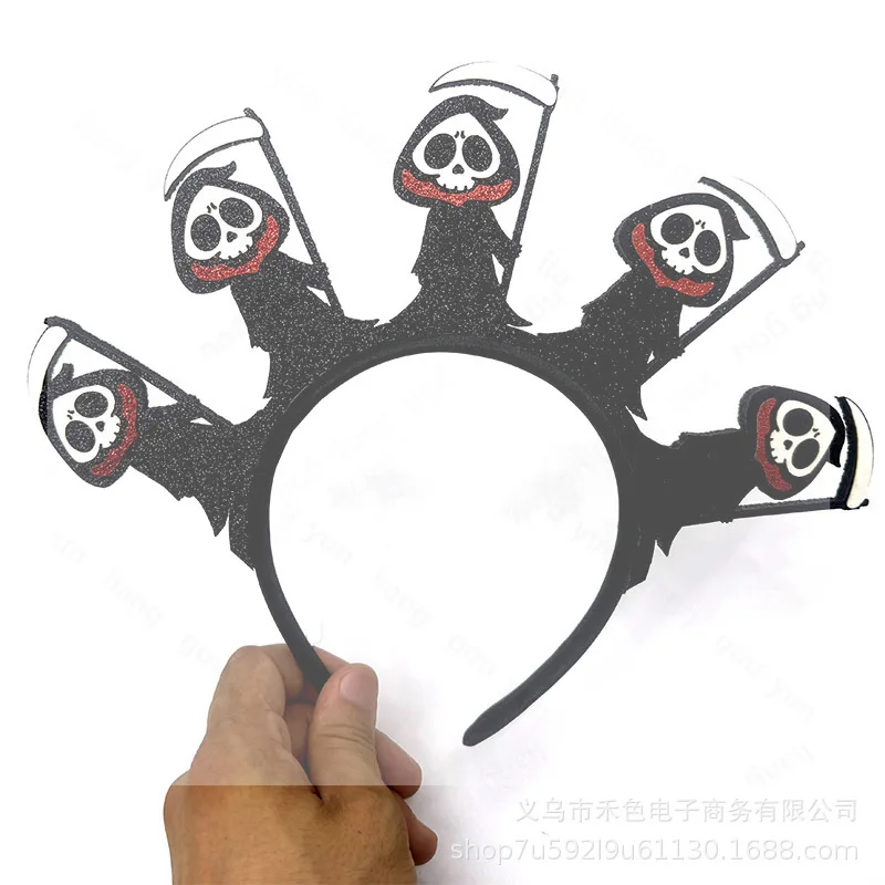 

20,25 миллионов повязок на голову в честь Дня святого дня, блестящие аксессуары для волос с призраком, украшение для вечеринки для детей и взрослых, праздничный головной убор