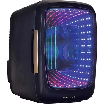 미니 냉장고, LED 조명 장착 소형 냉장고, 게임 라이트 업 미니 음료 냉장고, 스텔스, 4 리터, 6 캔