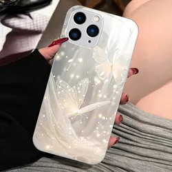 Tempered Glass Phone Case For iPhone 14 13 12 11 15 Pro Max Plus Mini X XS Max XR 7 8 6 6s Plus Hard PC Shockproof Back Bumper