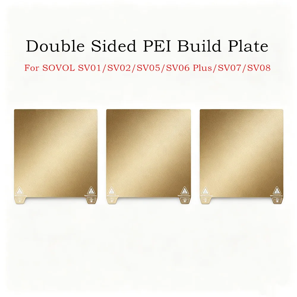 For Sovol SV06 Plus Build Plate Textured PEI Spring Steel Sheet Strong Adhesion for SV01/SV03/SV04/SV05/SV06/SV08 3D Printer