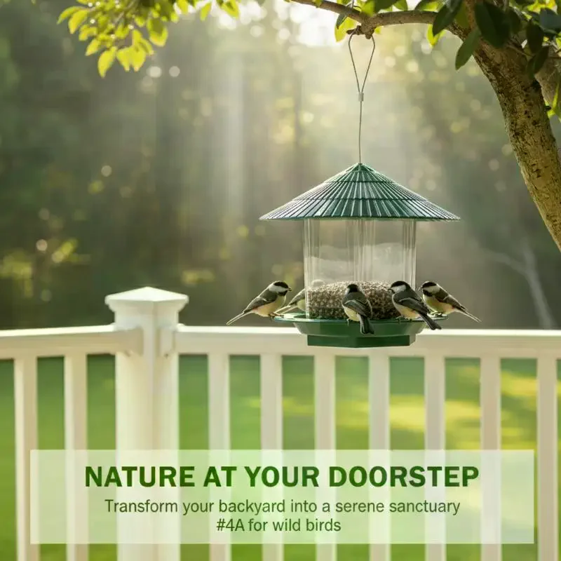 Waterproof Garden Gazebo Hanging Wild Bird Feeder Outdoor Container With Hang Rope Pet Birds Feeding House Type Bird Feeder view 2