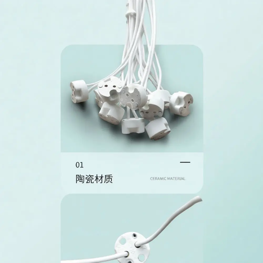 G5 3 Lamp Holder Socket For MR16 LED Spotlight Ceramic Base Heat Resistant Connector DIY Lighting Fixture Replacement