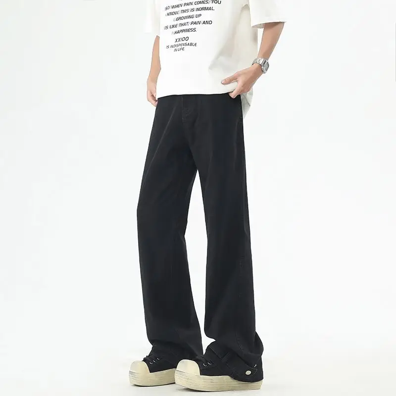 Spring/Autumn New Jeans Men's Loose Straight Casual Versatile Men's Pants Summer Long Pants Men's Autumn