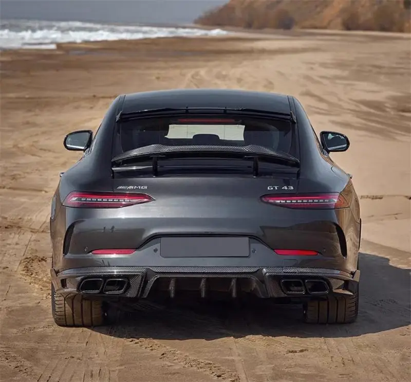 لمرسيدس بنز AMG GT50 GT53 GT43 2018-2023 ReaI ألياف الكربون الوفير الجبهة الشفة الخلفية الشفة الجانبية التنانير الرياح سكين سبويلر عدة
