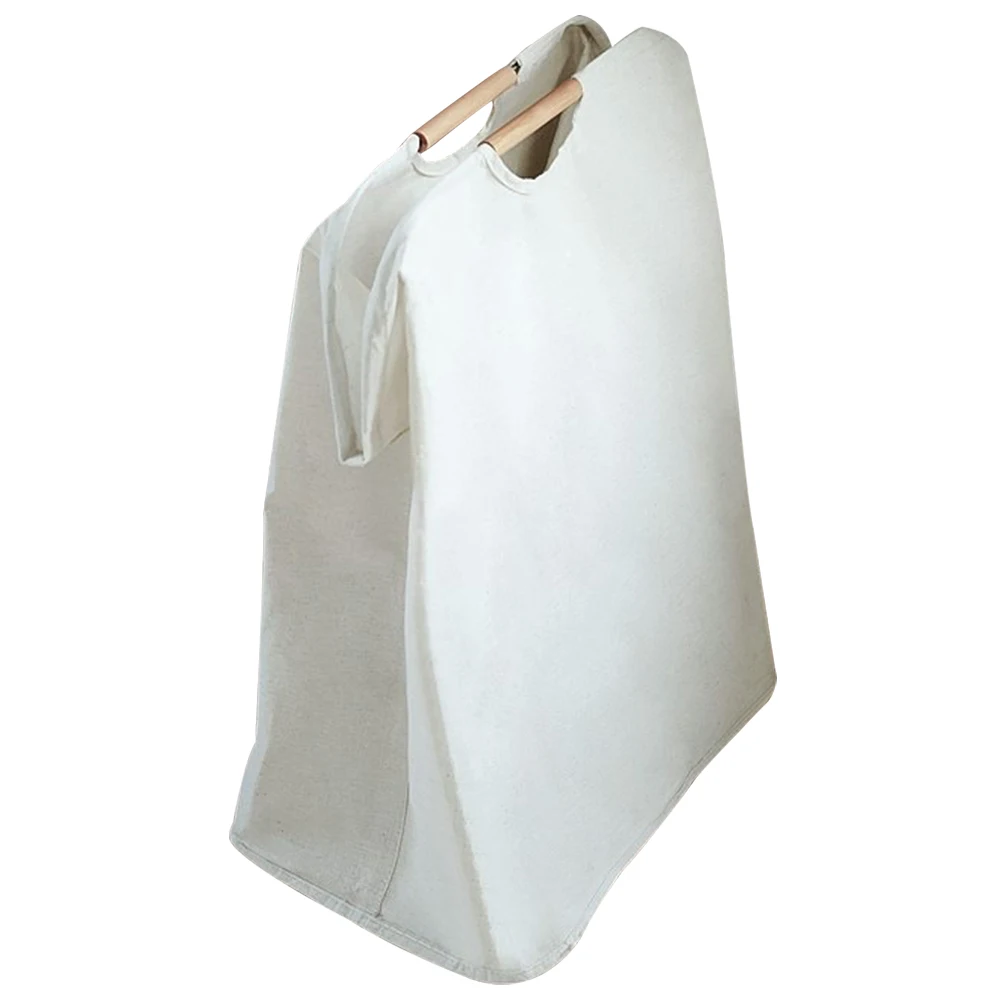 

Large Capacity Basket Storage Pouch Beige Home Storage Cloth Fabric Laundry Basket Hamper Clothes Organizer