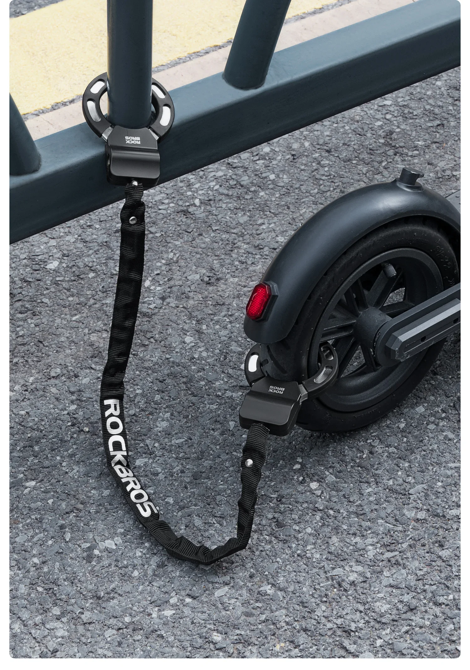 ROCKBROS Lokaler Versand Fahrradschloss Diebstahlschutz Roller Motorräder Schloss Zinklegierung Schließzylinder Kettenschloss Fahrradschlösser Sicheres Zubehör – Detail 16