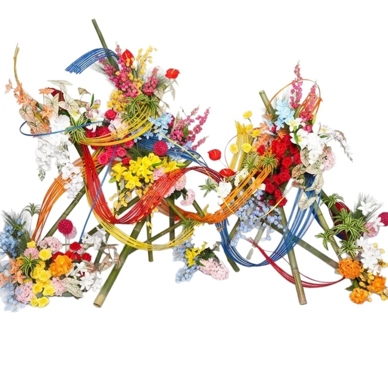 Color bamboo woven bamboo row floral simulation flower beauty Chen exhibition hall set decoration props flower material