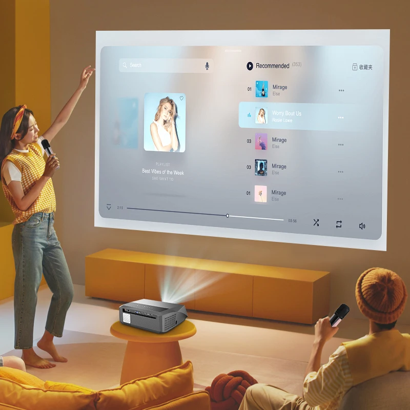OEM A10Q Home Theater Projector 1080p/4K LED Smart Android 9.0 For 5.0 WiFi HIFI Stereo Beamer