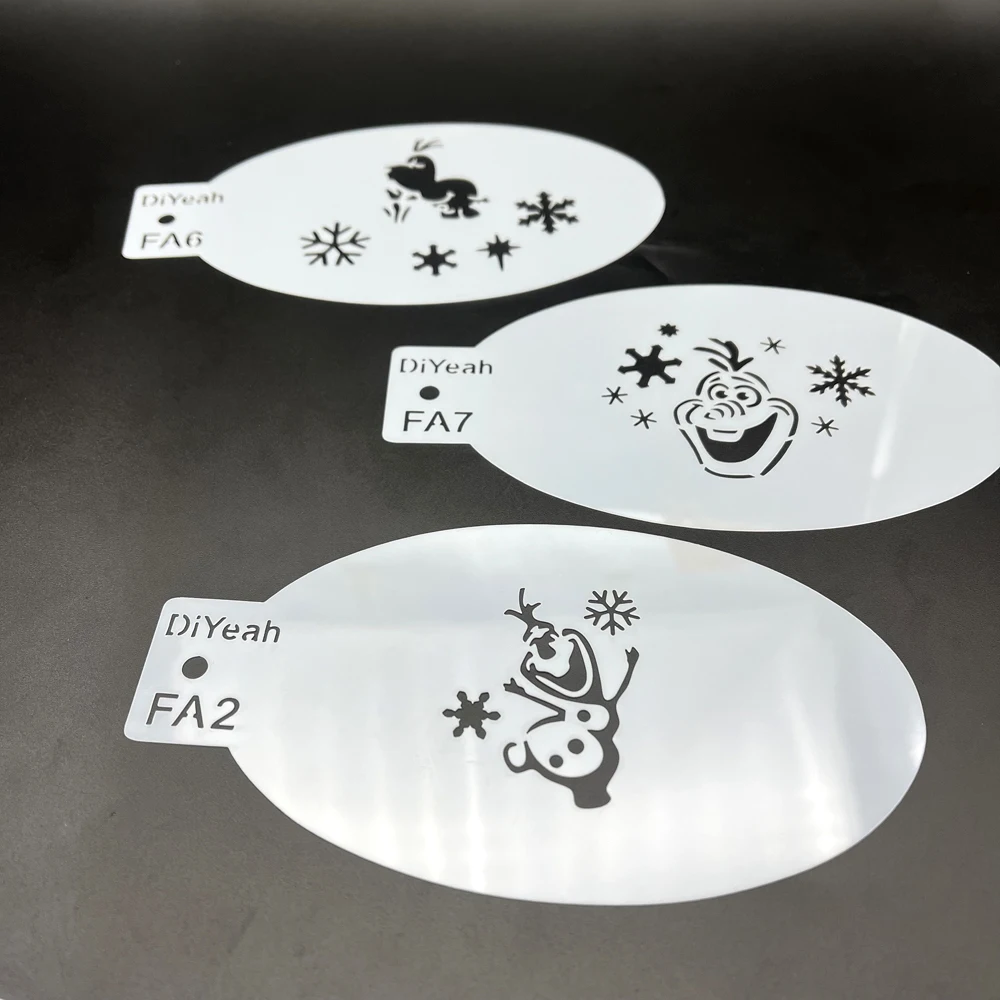 DiYeah Stencils for Face Body Painting Snow Sister Snowman Girl Birthday Party Cartoon Boy