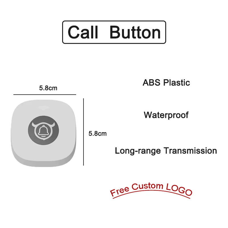 Imagem -03 - Sistema de Chamadas sem Fio 10 Pcs Impermeável Restaurante Pager Serviço Chamada Botão para Bar Coffee Shop Hotel Restaurante