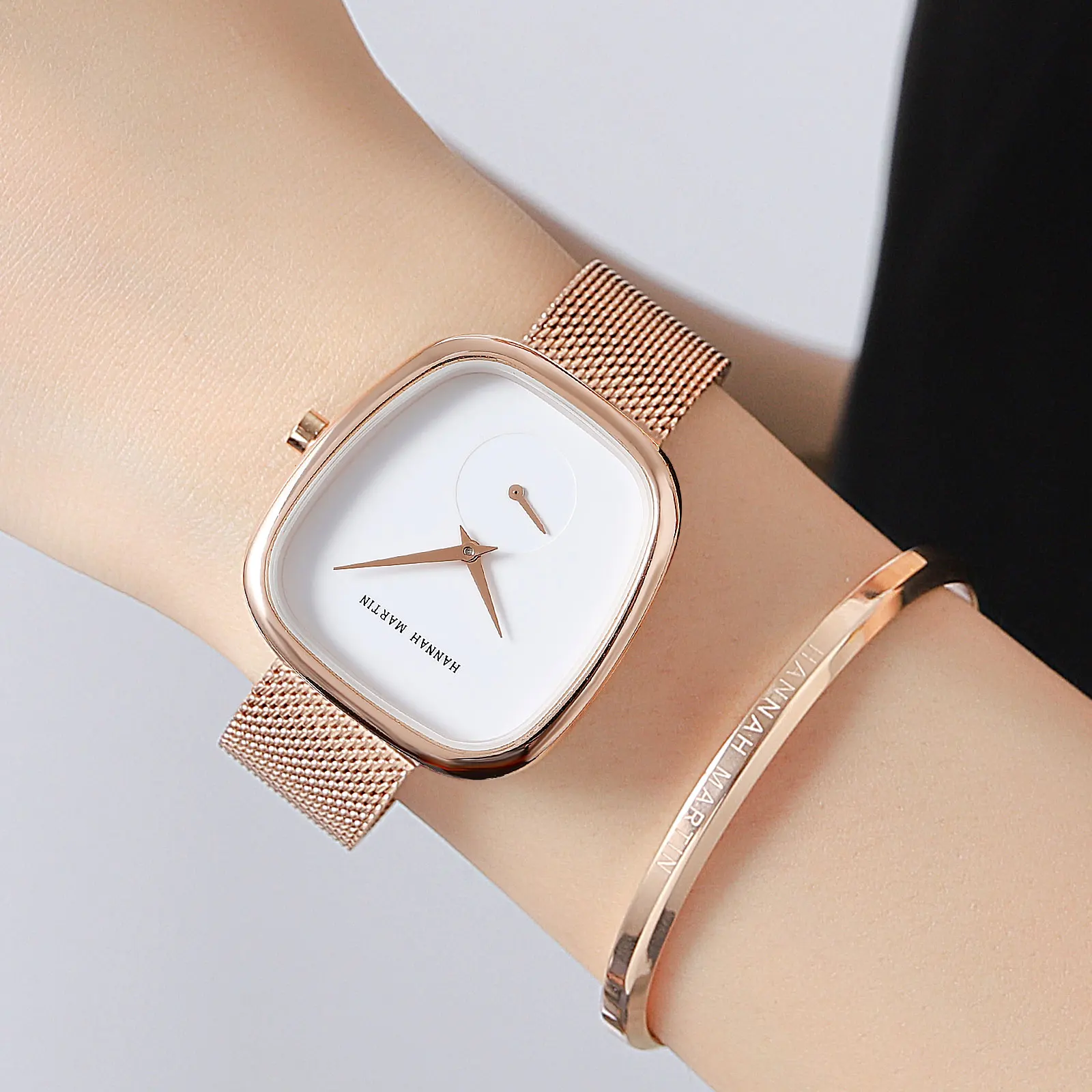 HANNAH MARTIN Brand Original Luxury Women Watch Rose Gold Fashion Stainless  Steel Quartz Movement Waterproof Women Dress Watches - AliExpress 1511
