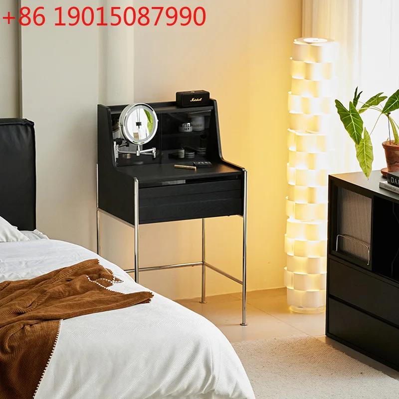 

Dresser Solid wood small apartment French bedroom storage small makeup table with mirror minimalist makeup table